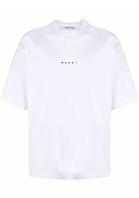 logo t-shirt man white in cotton MARNI | T-shirts | HUMU0223P1 USCS87LOW01